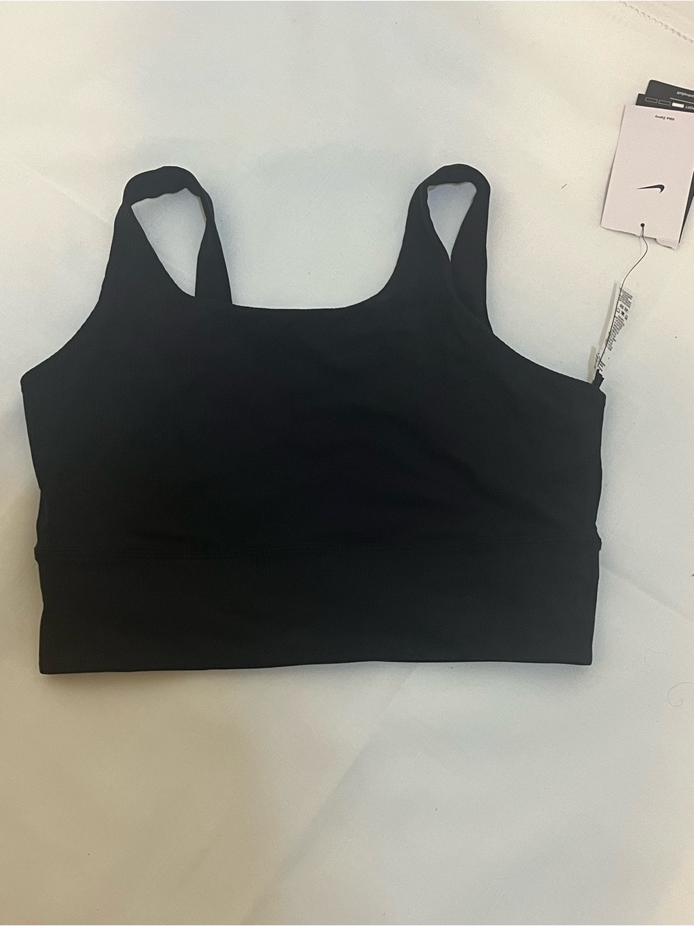 NEW Nike Zenvy Rib Dri-FIT Longline Sports Bra in Black Size Large - Picture 3 of 5